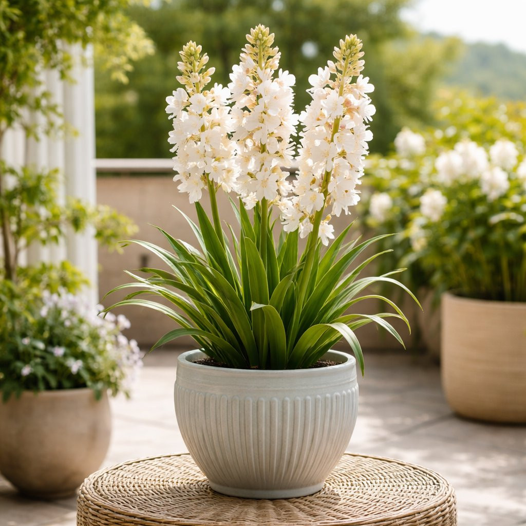 Tuberose Polianthes plant in a pot