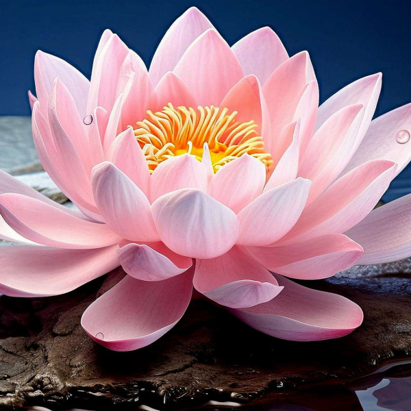 Cream with Pink Lotus